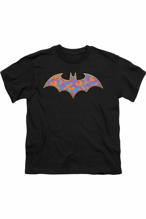 Batman Gold Camo Short Sleeve Juvenile Tee / T-Shirt graphic tees for boys, polo shirts boys