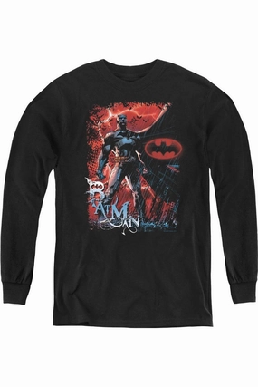 Batman Gotham Reign Youth Long Sleeve Tee / T-Shirt graphic tees for boys, polo shirts boys