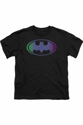 Batman Gradient Bat Logo Short Sleeve Juvenile Tee / T-Shirt graphic tees for boys, polo shirts boys