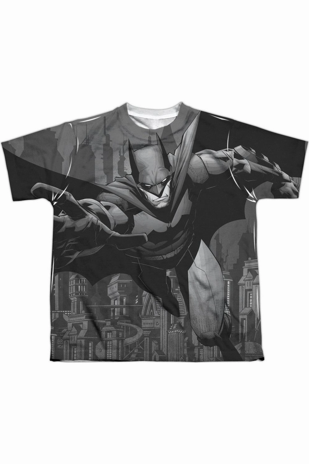 Batman Grey Race Short Sleeve Youth Poly Crew Tee / T-Shirt graphic tees for boys, polo shirts boys