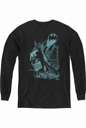 Batman Gritted Tee / T-Shirtth Youth Long Sleeve Tee / T-Shirt graphic tees for boys, polo shirts boys
