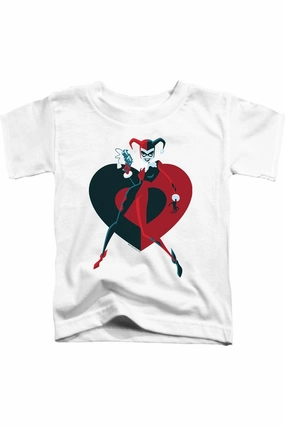 Batman Harely Heart Short Sleeve Juvenile Tee / T-Shirt graphic tees for boys, polo shirts boys
