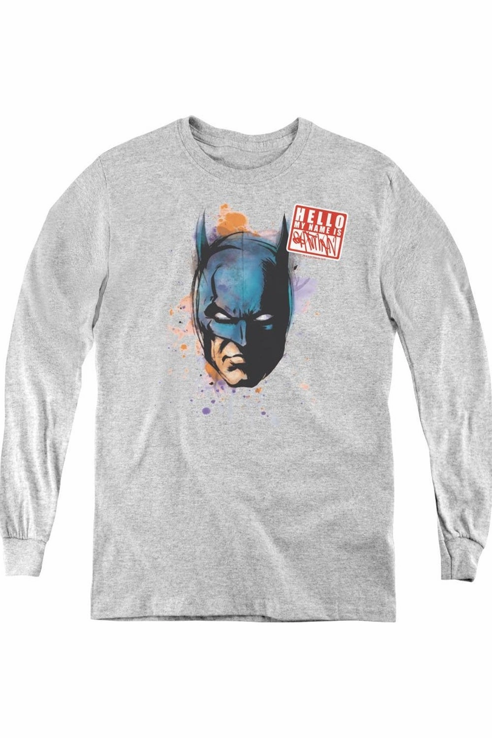 Batman Hello Youth Long Sleeve Tee / T-Shirt graphic tees for boys, polo shirts boys
