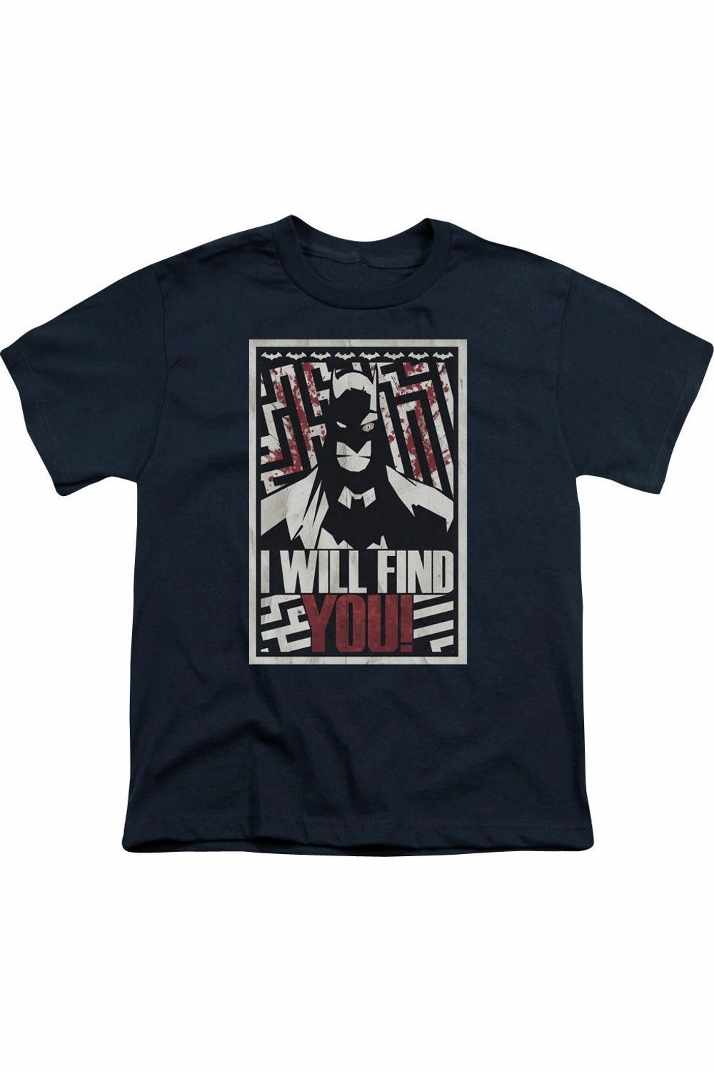 Batman I Will Fnd You Short Sleeve Youth Tee / T-Shirt graphic tees for boys, polo shirts boys