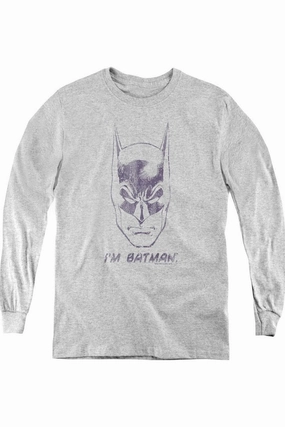 Batman Im Batman Youth Long Sleeve Tee / T-Shirt graphic tees for boys, polo shirts boys