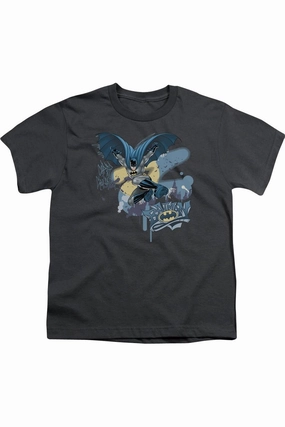 Batman Into The Night Short Sleeve Youth Tee / T-Shirt graphic tees for boys, polo shirts boys