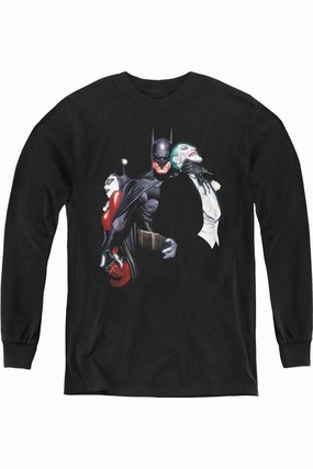 Batman Joker Harley Choke Youth Long Sleeve Tee / T-Shirt graphic tees for boys, polo shirts boys