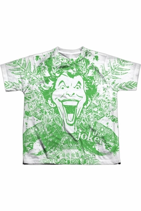 Batman Joker In The Wild Short Sleeve Youth Poly Crew Tee / T-Shirt graphic tees for boys, polo shirts boys