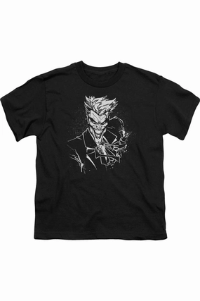Batman Jokers Splatter Smile Short Sleeve Youth Tee / T-Shirt graphic tees for boys, polo shirts boys