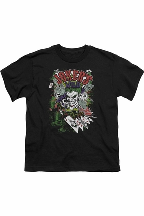 Batman Jokers Wild Short Sleeve Juvenile Tee / T-Shirt graphic tees for boys, polo shirts boys