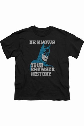 Batman Knows Short Sleeve Juvenile Tee / T-Shirt graphic tees for boys, polo shirts boys