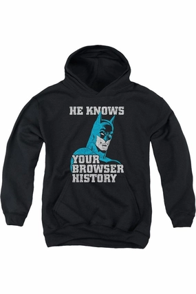 Batman Knows Youth Pull Over Hoodie / Hooded Sweatshirt graphic tees for boys, polo shirts boys