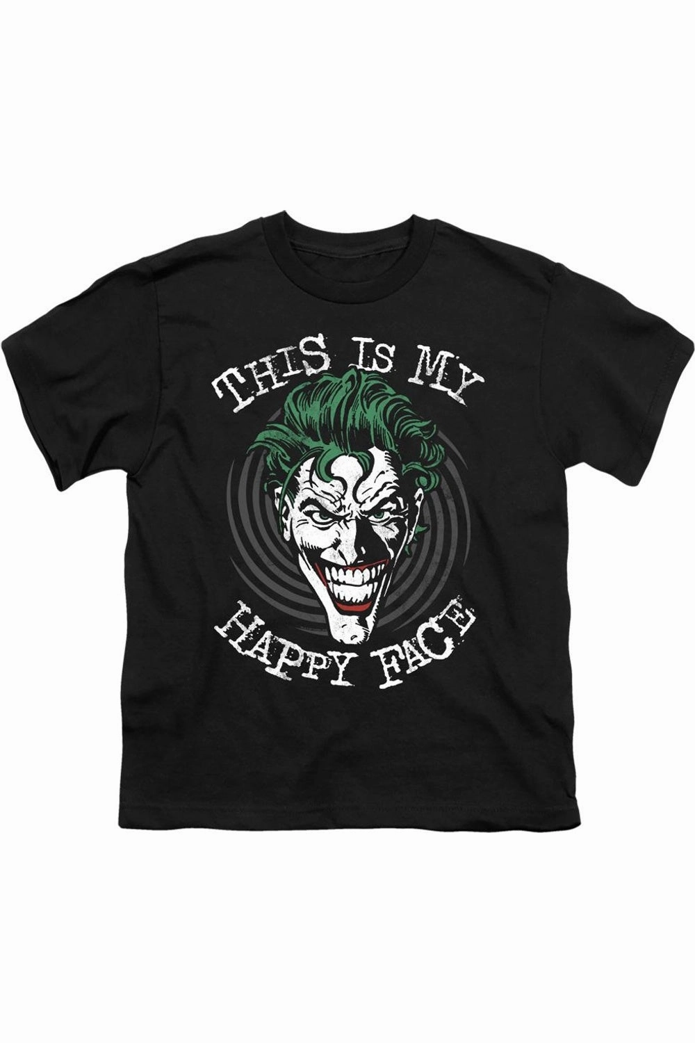 Batman Maniacal Spiral Short Sleeve Youth Tee / T-Shirt graphic tees for boys, polo shirts boys