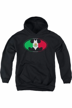 Batman Mexican Flag Shield Youth Pull Over Hoodie / Hooded Sweatshirt graphic tees for boys, polo shirts boys