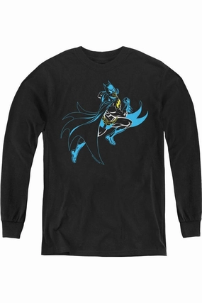Batman Neon Batman Youth Long Sleeve Tee / T-Shirt graphic tees for boys, polo shirts boys