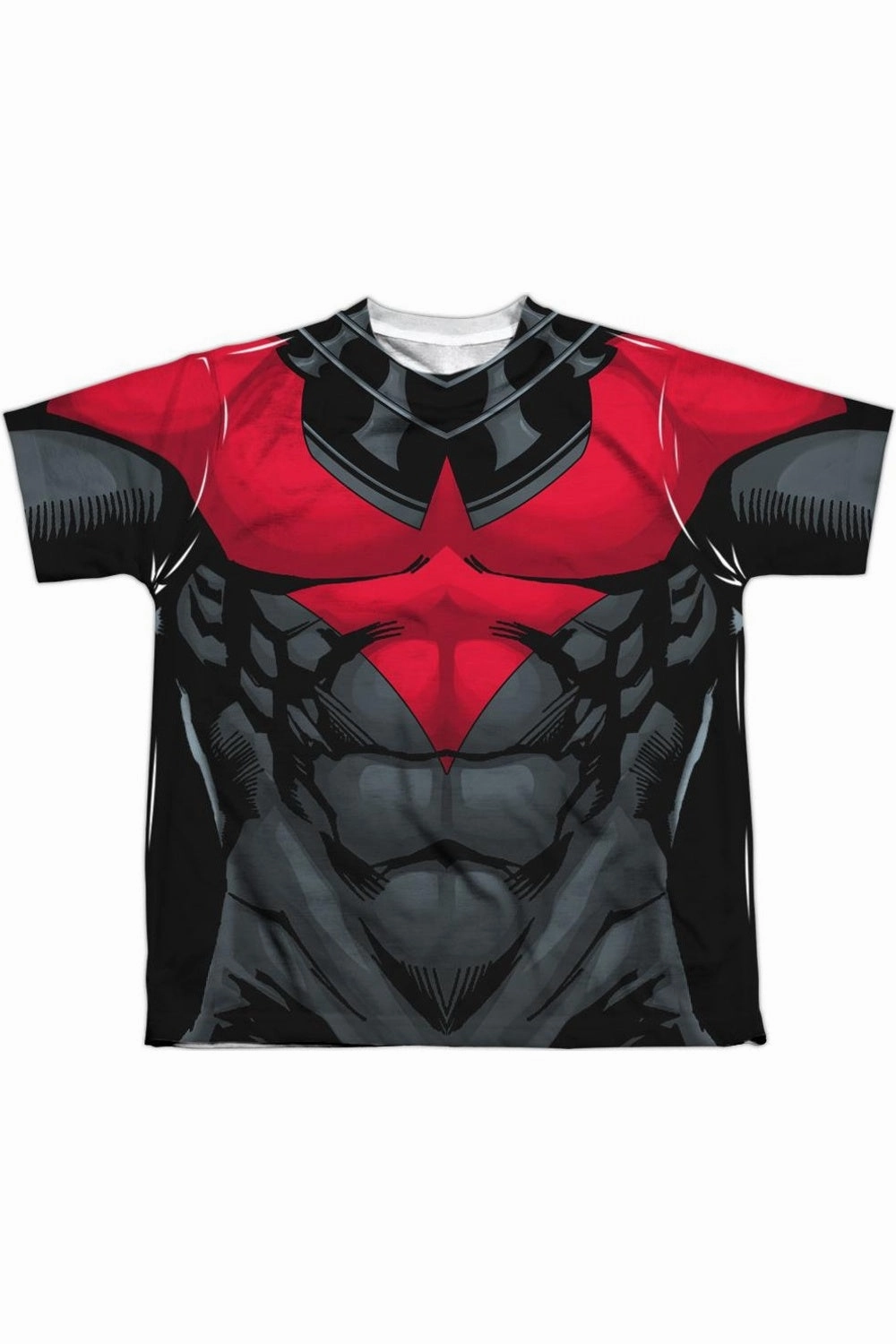 Batman Nightwing Red Uniform Short Sleeve Youth Poly Crew Tee / T-Shirt graphic tees for boys, polo shirts boys