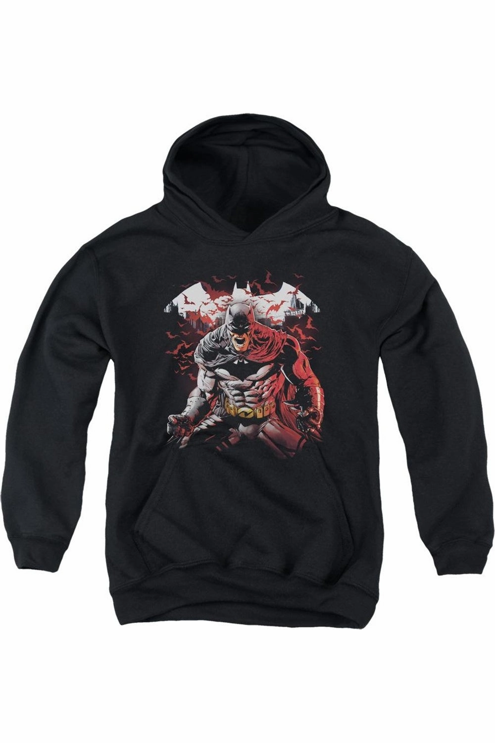 Batman Raging Bat Youth Pull Over Hoodie / Hooded Sweatshirt graphic tees for boys, polo shirts boys