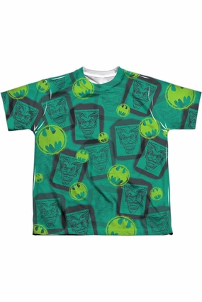 Batman Rivalry Short Sleeve Youth Poly Crew Tee / T-Shirt graphic tees for boys, polo shirts boys