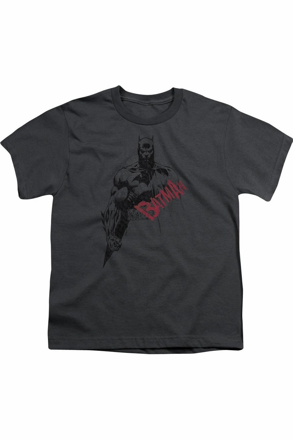 Batman Sketch Bat Red Logo Short Sleeve Youth Tee / T-Shirt graphic tees for boys, polo shirts boys