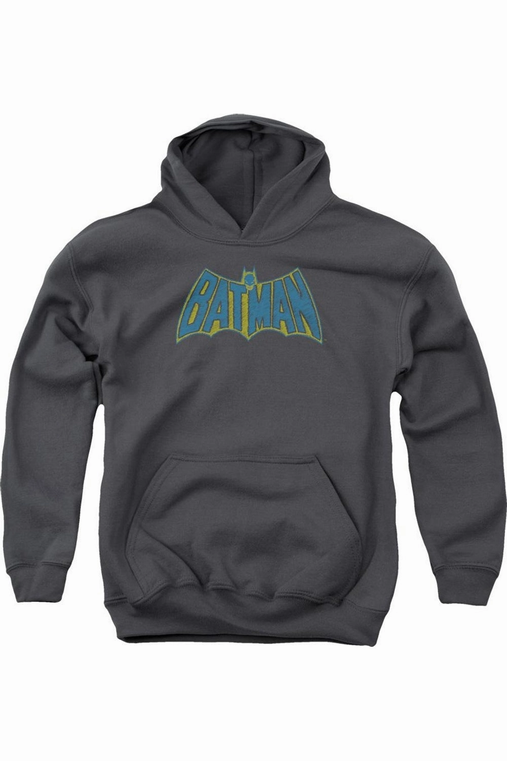 Batman Sketch Logo Youth Pull Over Hoodie / Hooded Sweatshirt graphic tees for boys, polo shirts boys