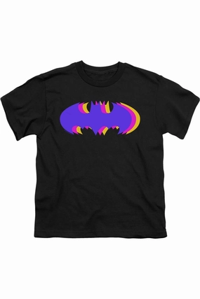 Batman Tri Colored Symbol Short Sleeve Youth Tee / T-Shirt graphic tees for boys, polo shirts boys