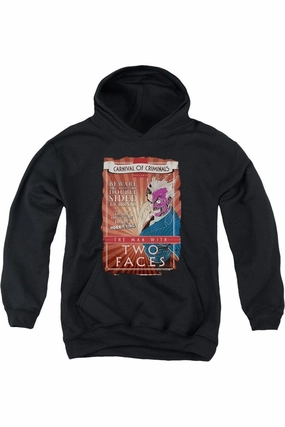 Batman Two Faces Youth Pull Over Hoodie / Hooded Sweatshirt graphic tees for boys, polo shirts boys