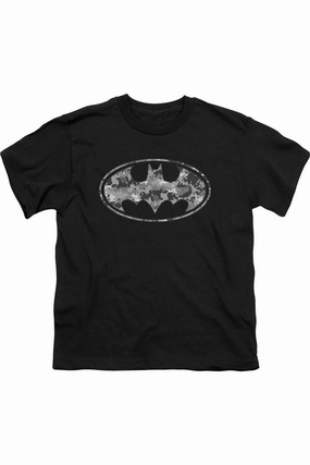 Batman Urban Camo Shield Short Sleeve Juvenile Tee / T-Shirt graphic tees for boys, polo shirts boys