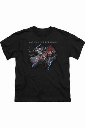 Batman V Superman Lightning Fight Short Sleeve Juvenile Tee / T-Shirt graphic tees for boys, polo shirts boys