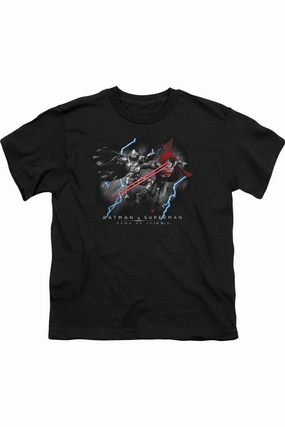 Batman V Superman Lightning V Heat Vision Short Sleeve Youth Tee / T-Shirt graphic tees for boys, polo shirts boys