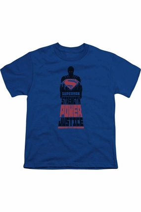Batman V Superman Super Justice Short Sleeve Youth Tee / T-Shirt graphic tees for boys, polo shirts boys