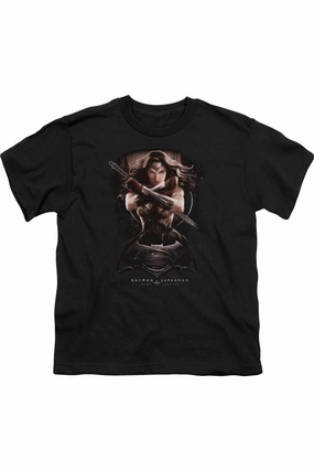 Batman V Superman Wonder Woman Ground Zero Short Sleeve Youth Tee / T-Shirt graphic tees for boys, polo shirts boys