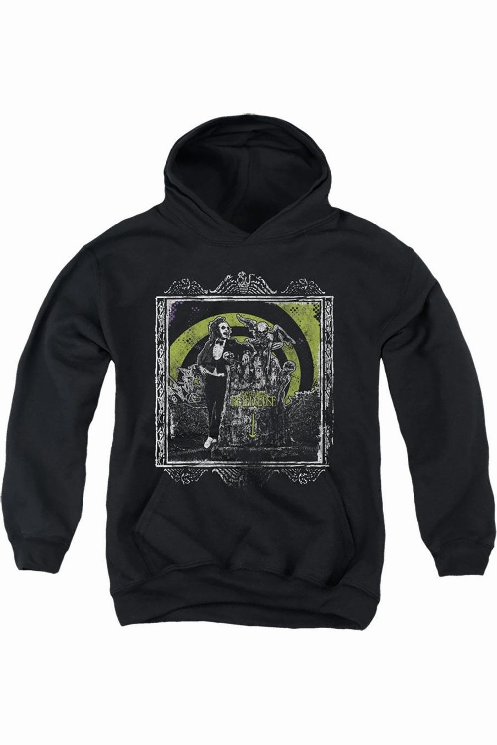 Beetlejuice Here Lies Youth Pull Over Hoodie / Hooded Sweatshirt graphic tees for boys, polo shirts boys