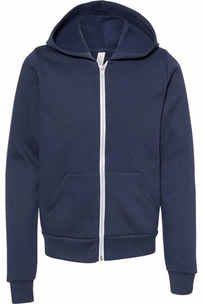 BELLA   CANVAS Youth Sponge Fleece Full-Zip Hoodie winter jackets for boys, lightweight puffer boys