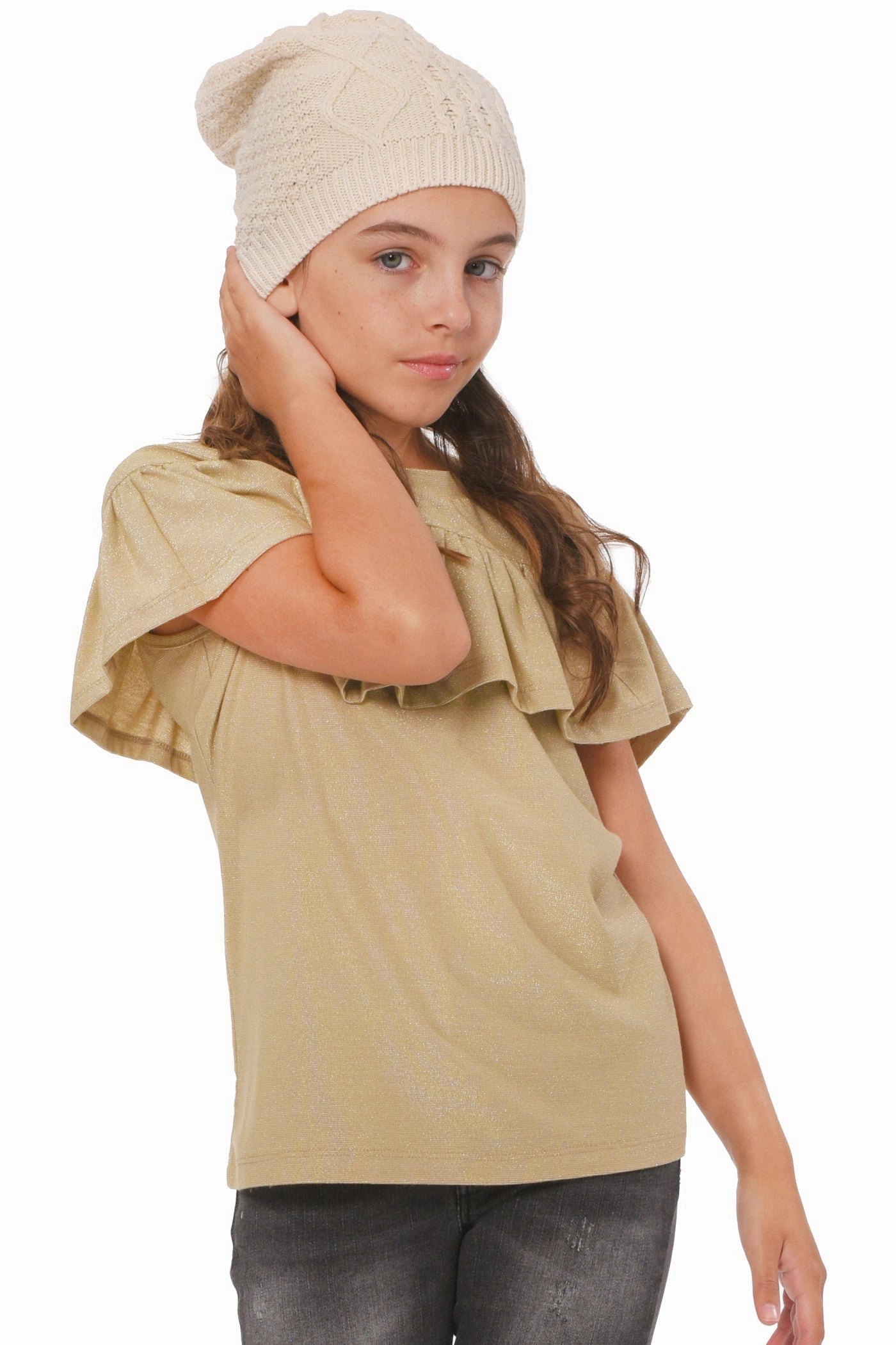 Big Girls Ruffled Short Sleeve Top Girls Tunic Top