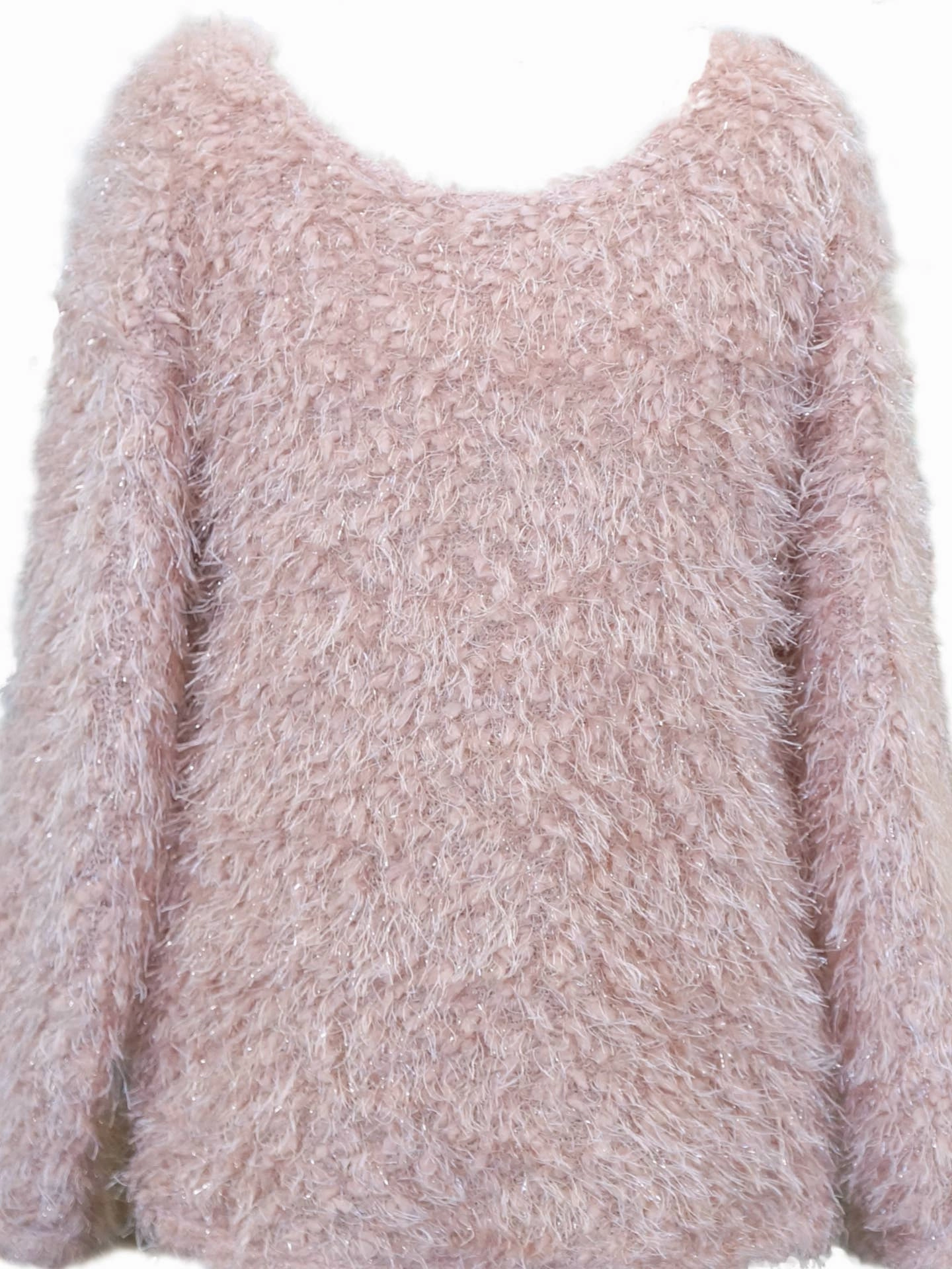Big Girls Soft Faux Fur Fuzzy Tinsel Long Sleeve Pullover girls knit pullovers, cardigan sweaters girls