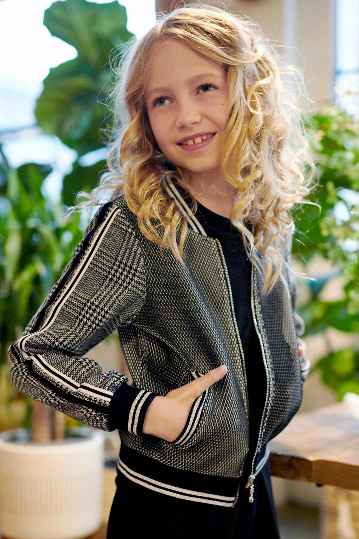 Big Girls Sporty Bomber Jacket Girls Sherpa Coat
