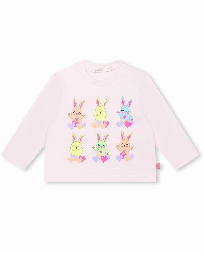 Billieblush Bunny Graphic T-Shirt ruffle tops girls, long sleeve tees girls
