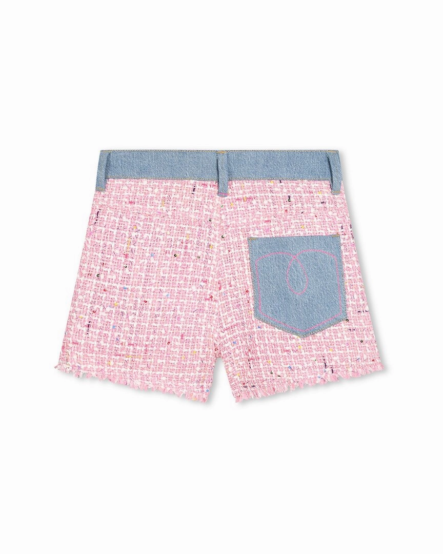 Billieblush Tweed Denim Short Girls Scallop Hem Shorts