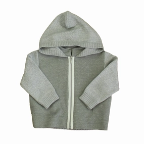 Bimbalo Boys Gray Cardigan boys cable knit, zip up knitwear boys