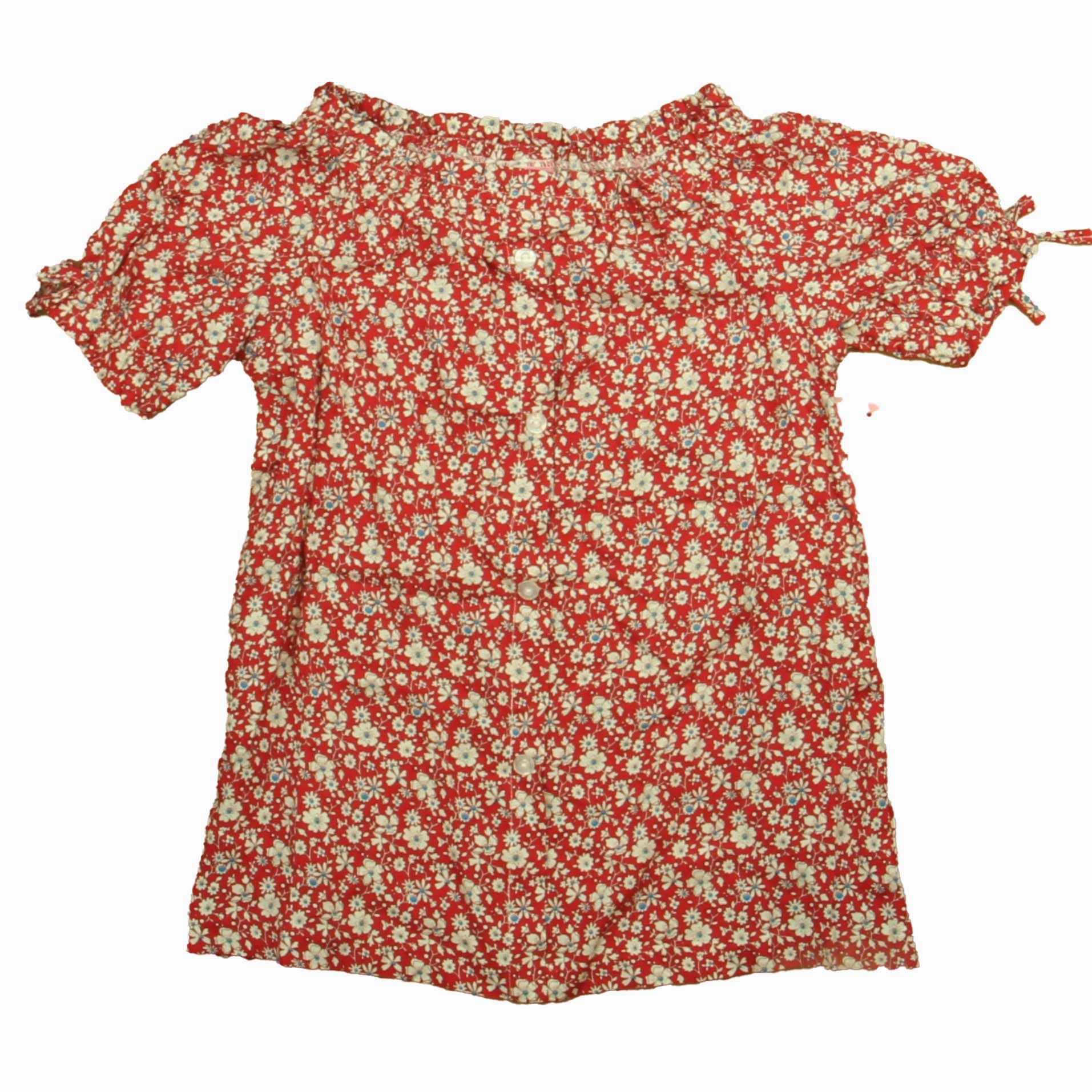 Bisby Girls Red | Blue Floral Blouse ruffle tops girls, long sleeve tees girls