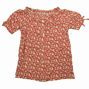 Bisby Girls Red | Blue Floral Blouse ruffle tops girls, long sleeve tees girls