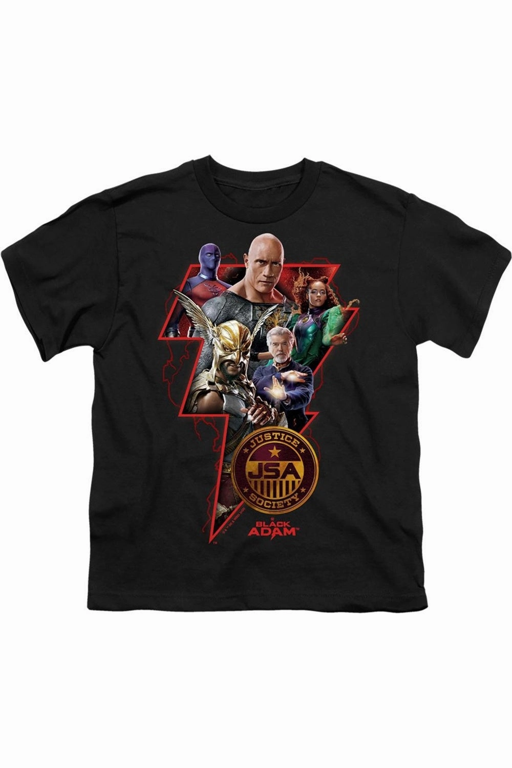 Black Adam Black Adam Character Bolt Short Sleeve Youth Tee / T-Shirt graphic tees for boys, polo shirts boys