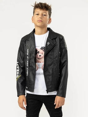 BLACK LEATHER JACKET winter jackets for boys, lightweight puffer boys
