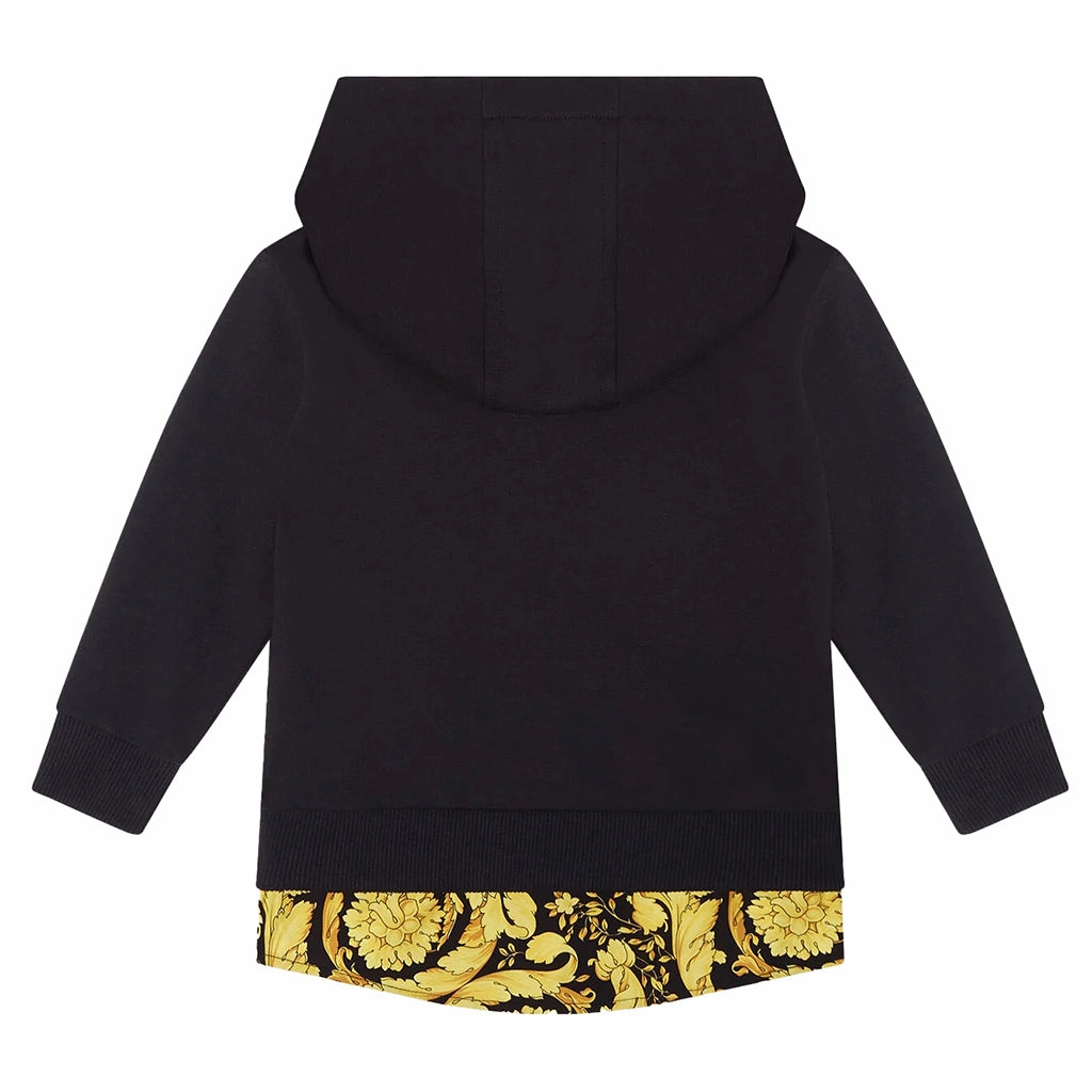 Black Logo Hoodie Boys Waterproof Parka