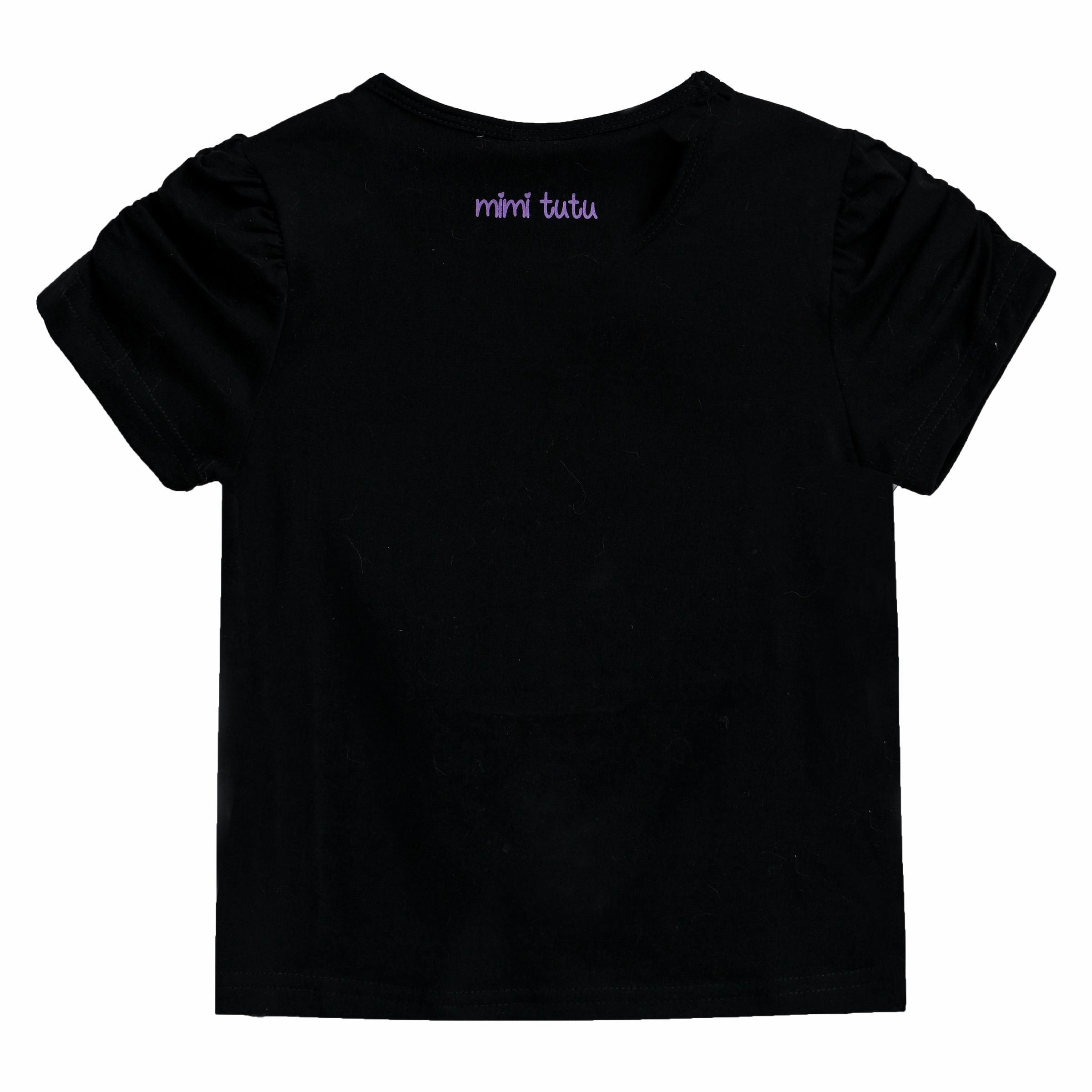 Black Peacock Applique T-Shirt Girls Chunky Knit Sweater