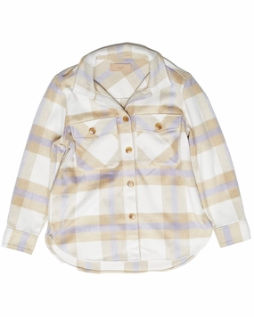 Blank NYC Plaid Shirt Jacket girls trench coats, waterproof jackets girls