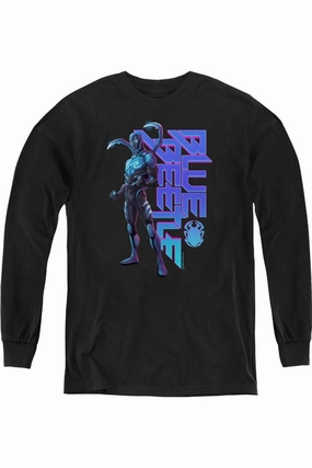 Blue Beetle (2023) Standing Youth Long Sleeve Sweatshirt graphic tees for boys, polo shirts boys