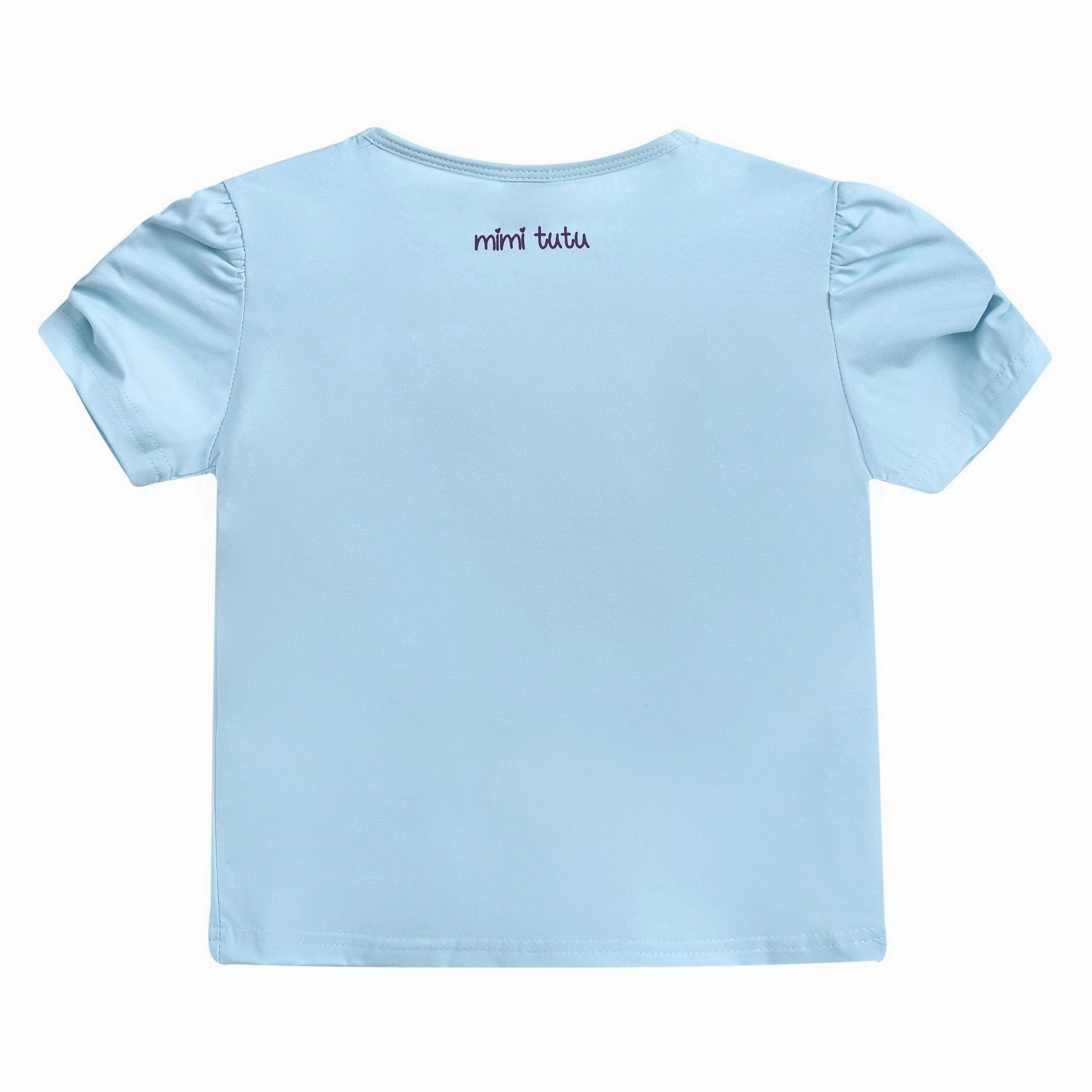 Blue Butterfly Applique T-Shirt Girls Chunky Knit Sweater