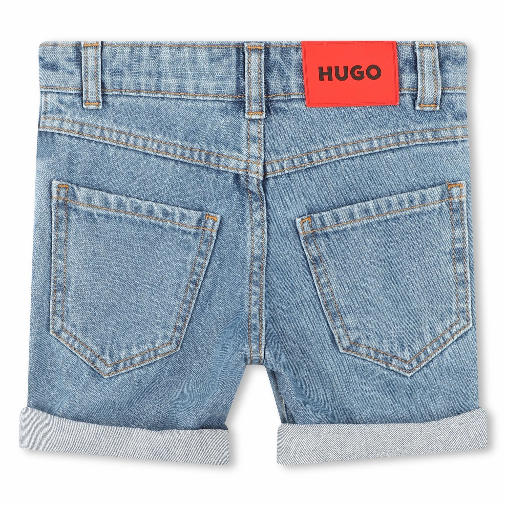 Blue Denim Bermuda Shorts Boys Elastic Waist Trousers