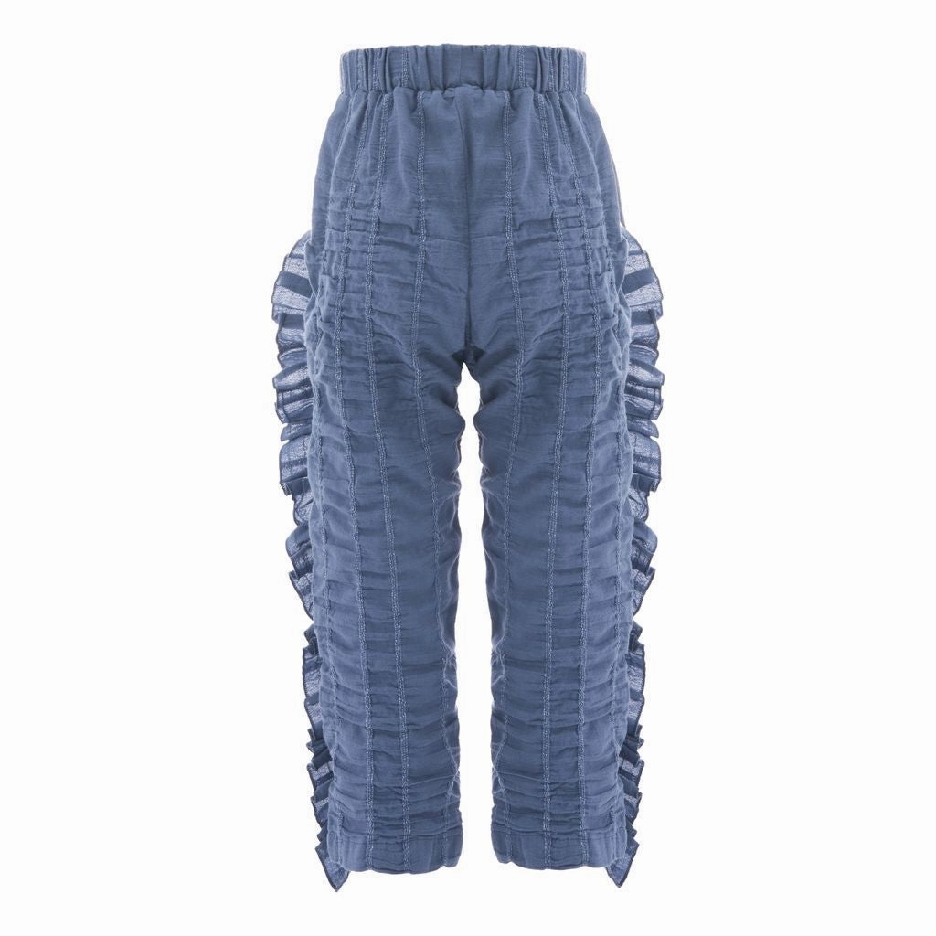 Blue Ruffled Pants Boys Henley T Shirt